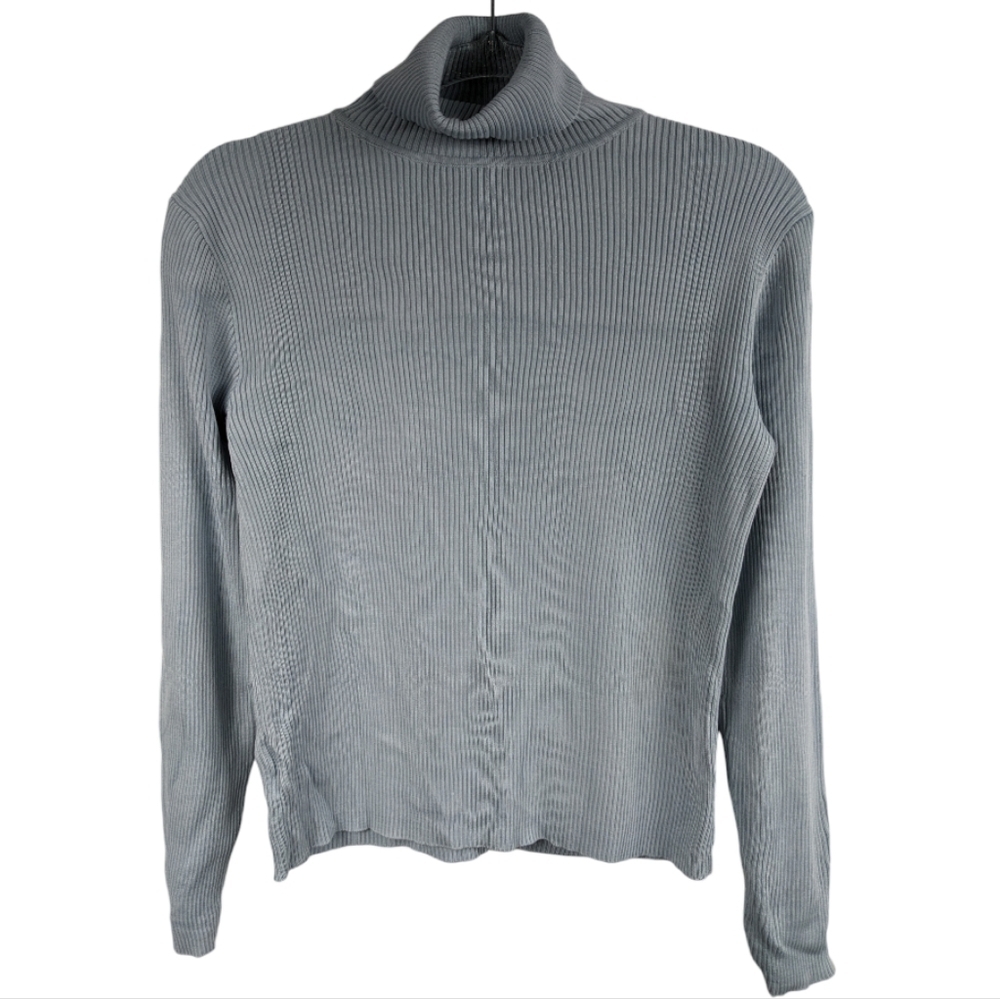 Loft Vintage Silk Ribbed Turtleneck Sz M